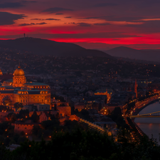 River Danube, Great Sunsets, Budapest, Hungary, bridge, The Royal Castle