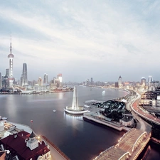 Town, China, River, Shanghai