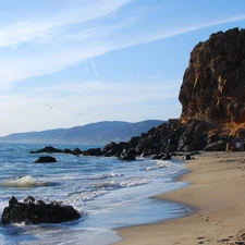 rocks, sea, Beaches