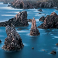 rocks, sea, Coast