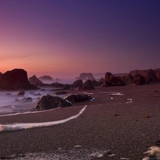 Foam, Coast, rocks, sea