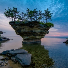 rocks, sea, Island