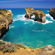 rocks, Australia, sea