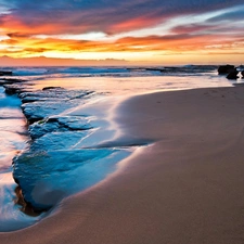 sea, Beaches, rocks, Waves