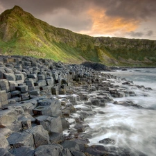 Rocky, Coast, The Hills, sea, Ireland