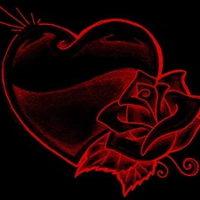 Heart, rose