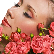 face, make-up, roses, Womens