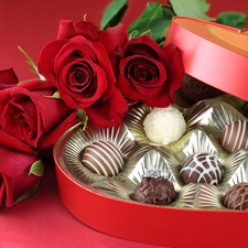 roses, Chocolates, package