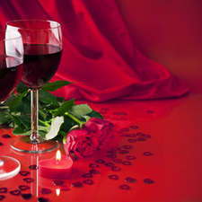 roses, Wine, Valentine