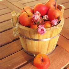 wooden, apples, roses, Ceberek