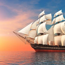 sailing vessel, sea