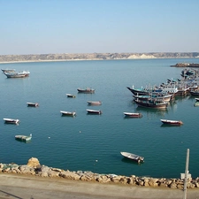 sea, landscape, Boats