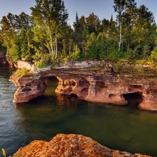 sea, cliff, cave