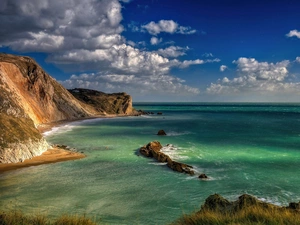 cliff, rocks, Coast, sea