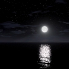 moon, full, sea, ##