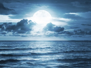 sea, moon
