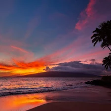 Aloha State Hawaje, sea, Palms, Great Sunsets