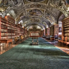 Library, shelves
