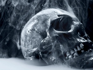 skull, smoke
