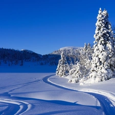 Christmas, Mountains, Sky, snow