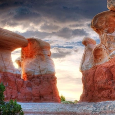 Sky, canyons, clouds