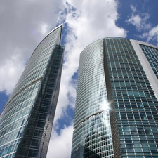 skyscrapers, Russia, Sky, clouds, skyscrapers, Moscow