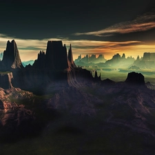 Sky, canyon, dark