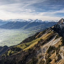 Sky, Mountains, snow