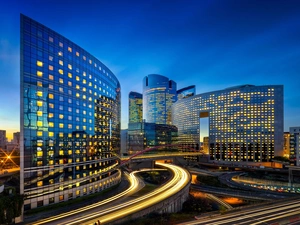 Paris, Hotel hall, skyscrapers