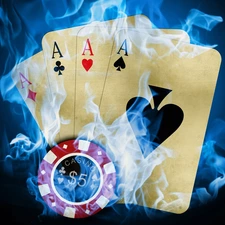Cards, blue, smoke, token