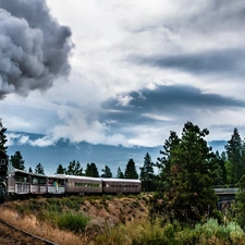 smoke, Train, locomotive