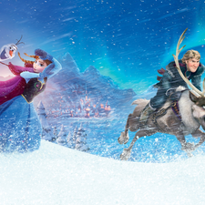 Frozen, story, Frozen, winter, Reindeer Sven, Snowman Olaf, Anna, Kristoff, snow