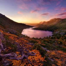 Hanson Lake, Mountains, Tasmania, Cradle Mountain National Park-Lake St Clair, Australia