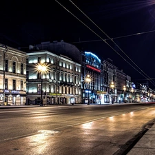 St. Petersburg, Russia, buildings, lanterns, Street