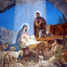 Mary, Jesus, Stable, Joseph