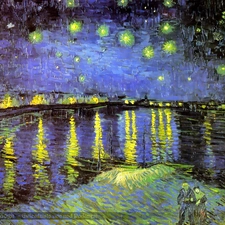 Starry, Vincent Van Gogh, by, Rhone, Night, Starryrhone