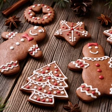 Christmas, Gingerbread, Twigs, humans, Christmas, Stars, boarding