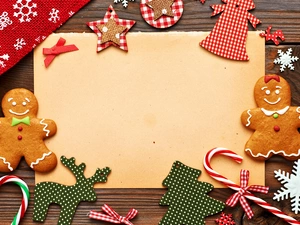 card, Christmas, reindeer, pendants, Christmas, composition, Christmas, Stars