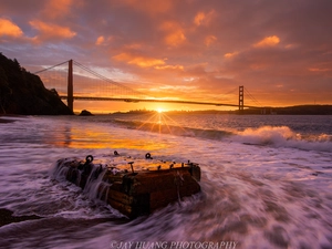 Most Golden Gate Bridge, The United States, Great Sunsets, clouds, Golden Gate Strait, State of California