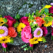 color, flowers, Stone, bouquets