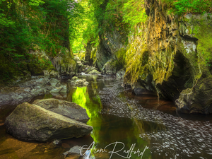 River Conwy, Fairy Glen Gorge, Betws y Coed Village, Snowdonia National Park, viewes, wales, rocks, trees, Stones