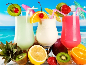 summer, color, drinks