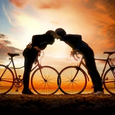 sun, kiss, Bikes, west, Steam