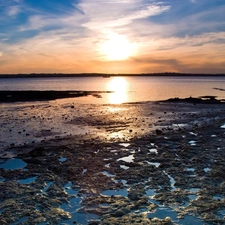 tile, west, sun, Sea