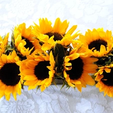 bouquet, sunflowers