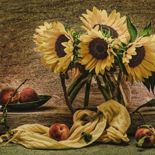 sunflowers, Flowers, composition