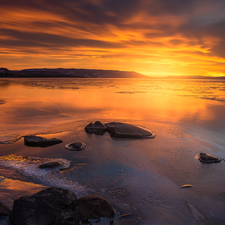 Great Sunsets, Stones, Norway, lake