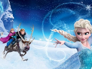 winter, story, Castle, snow, Anna, Snowman Olaf, Reindeer Sven, Frozen, Frozen, Kristoff, Princess Elsa