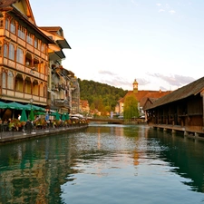 River, Rueggisberg, Switzerland, town