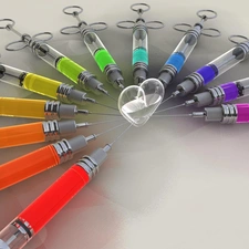 Syringes, Heart, color